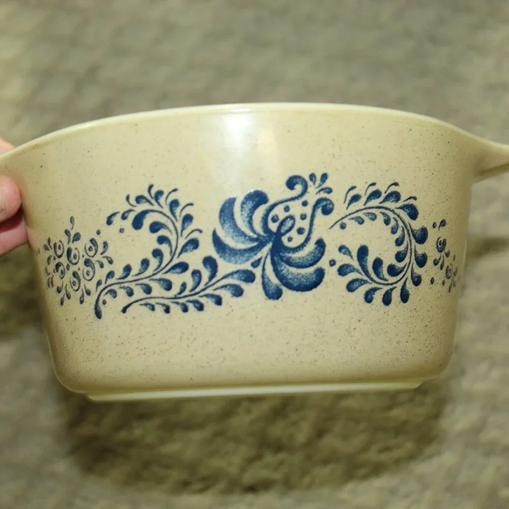 Vintage Pyrex Brown Homestead Speckled Casserole Dish With Matching Lid 473